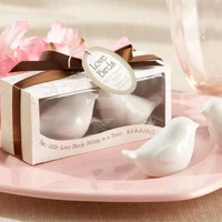 free shippin 50pcslot25boxes perfect little wedding gift for guests love birds salt and pepper shakers wedding favors