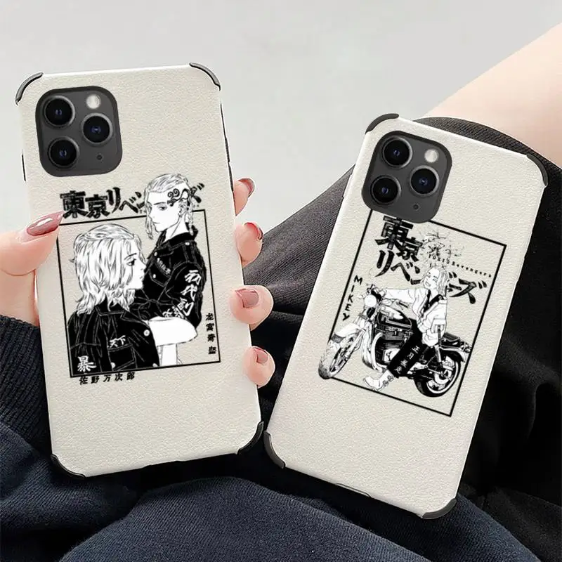 

Tokyo Avengers revengers anime Phone Case Lambskin Leather For iphone 12 11 8 7 6 XR X XS PLUS MINI PLUS PRO MAX Shockproof