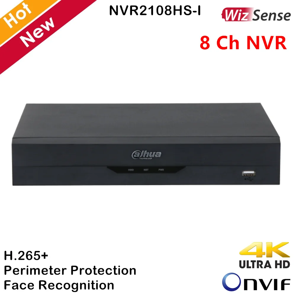 8 канальный компактный сетевой видеорегистратор Dahua 1U WizSense Smart H.265 + распознавание