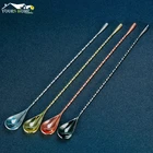 Коктейльная ложка, барная ложка из нержавеющей стали, спиральная ложка для смешивания, барная посуда