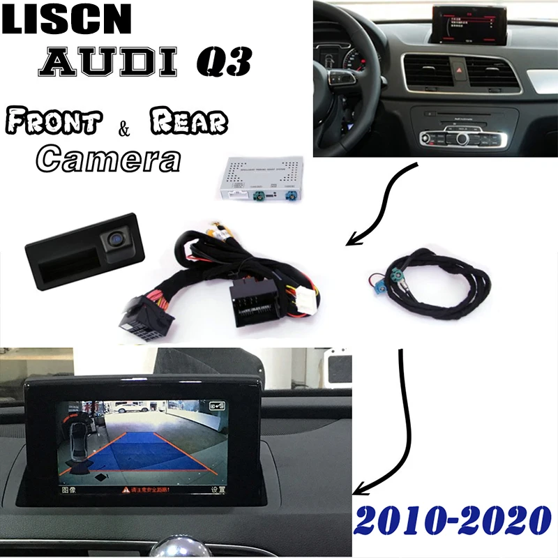 

For Audi Q3 2009~2020 Parking System Plus Front & Bakcup Rear camera interface Reverse camera Improve OEM