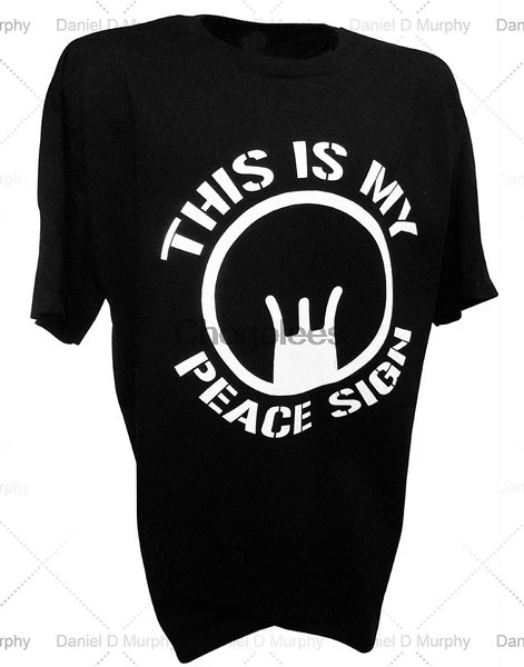 Модная распродажа свободная футболка для мужчин знак мира дальность стрельбы