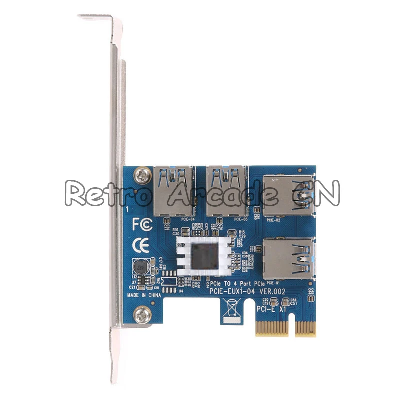 

Адаптер 1 поворот 4 PCI-e Экспресс Райзер карта 1x до 16x1 до 4 USB 3,0 слот множитель концентратор для майнинга BTC