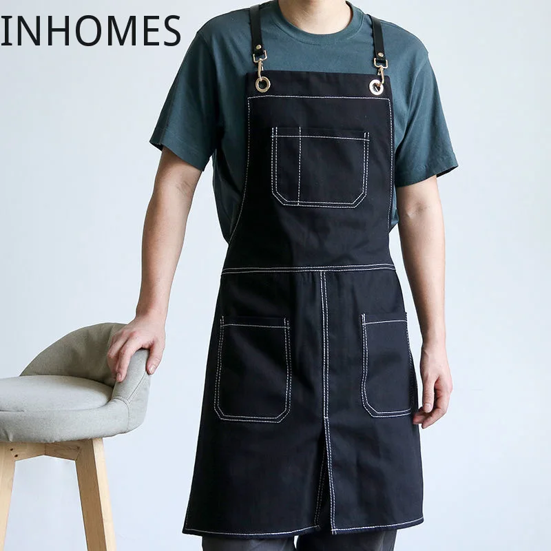 

Custom Print Logo Apron Work Denim Milk Coffee Barber Work Clothes Hair Perm Dyer Hairdressing Manicure clothes delantal cocina