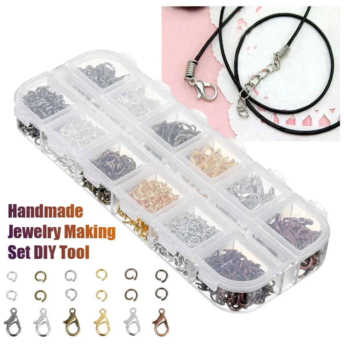 

12mm Metal Lobster Clasps Hooks With Jump Rings 6 Color Gold Silver End Clasp Connector Necklace Bracelet Finding Jewelry Making