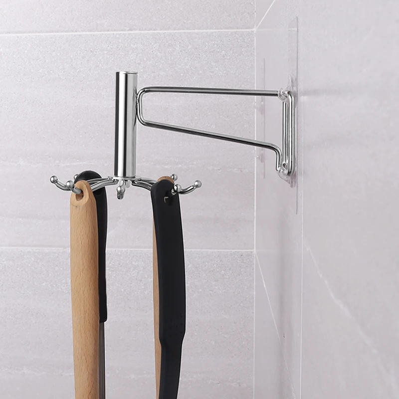 metal kitchen hook cabinet towel hanger spatula spoon rack 360 degrees rotated bathroom kitchen utensils storage organizer hooks free global shipping