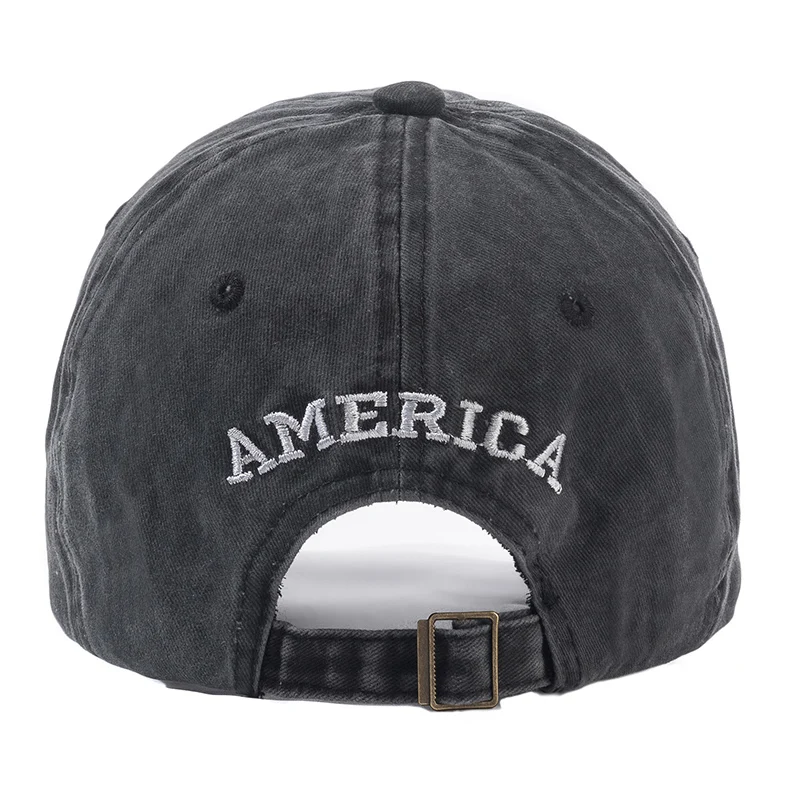 

Unisex Washed Cotton Vintage Cap High Quality American Flag Embroidery Baseball Cap Men And Women Outdoor Sports USA Hats