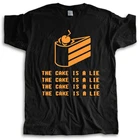Новая модная футболка, Мужская футболка с круглым вырезом Portal 2 The Cake Is A Lie Black, Мужская футболка с коротким рукавом, топы, модные футболки унисекс