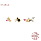 Серьги-гвоздики женские из 925 стерлингового серебра серебряный пирсинг пробы, три разных цвета