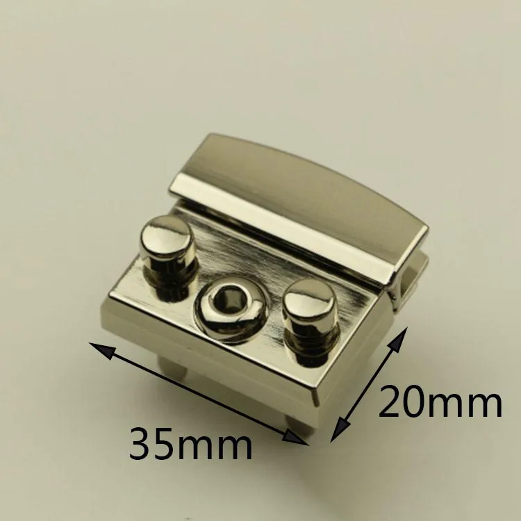 35X20mmsilver 2 шт сумки замки пряжки Мода Поворот замок защелки для DIY сумки на замену застежка для сумочки закрывающие аксессуары - Цвет: 35X20mmsilver