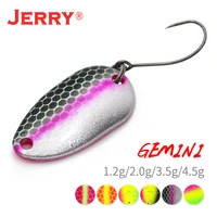 jerry gemini micro fishing spoons area trout wobbler 1pc 2g 3 5g 4 5g uv colours metal lures spinner bait glitters wholesale