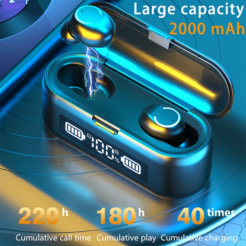 V5.1 Bluetooth наушники 9D стерео Шум шумоподавления HiFi Bass Беспроводной