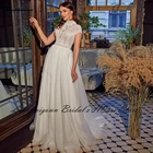 Lakshmigown искусственное свадебное платье в стиле бохо 2022, Винтажный кружевной лиф с высоким воротником, сексуальные свадебные платья, кепка с коротким рукавом