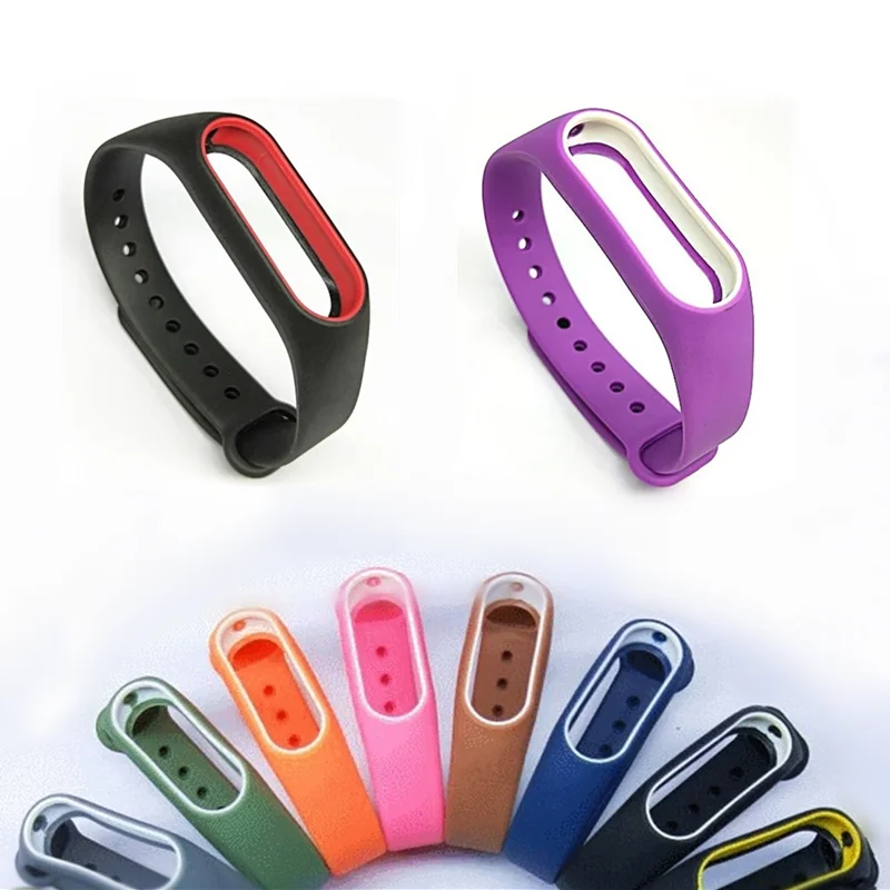 Силиконовый цветной ремешок на запястье для Mi Band 2 аксессуары Xiaomi суперскидка