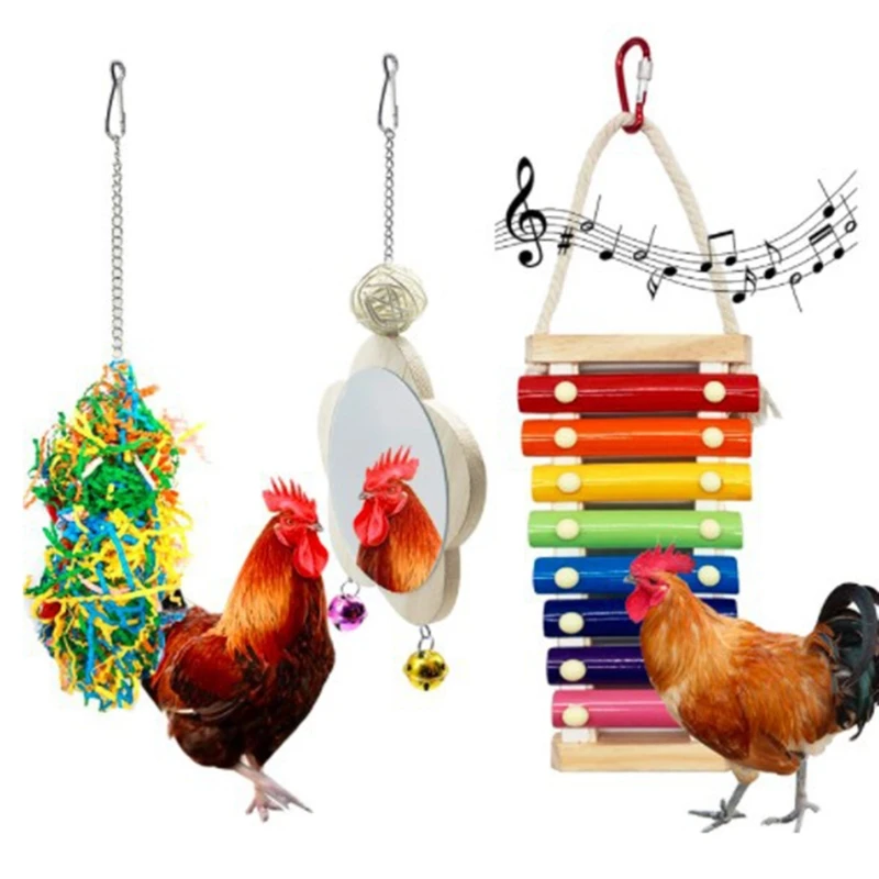 

Chicken Xylophone Toy with 8 Metal Keys Chicken Mirror Toy with Bells Bird Toys