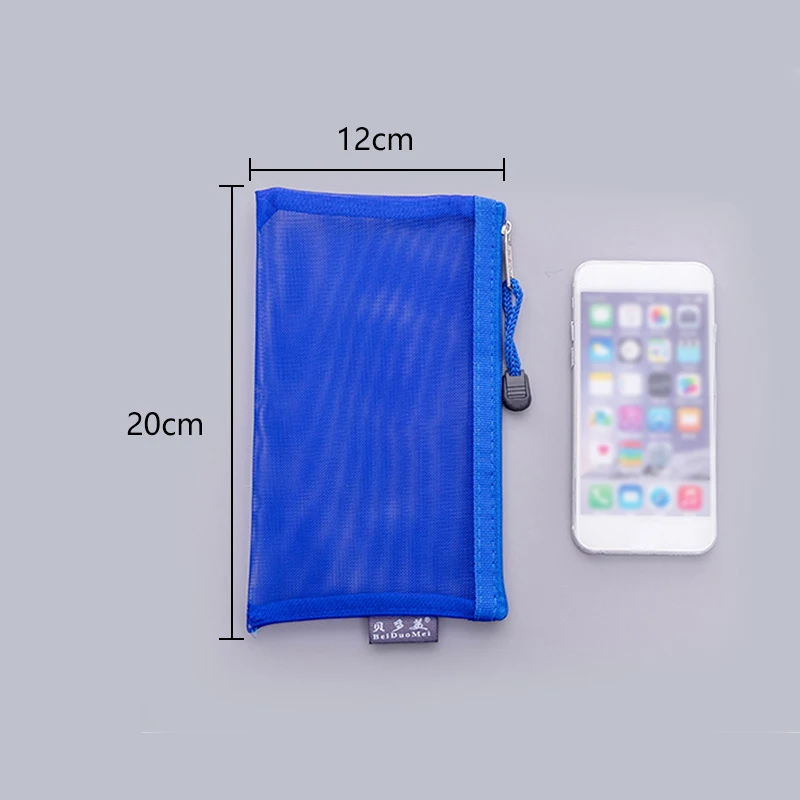 

1 Pcs Creative Simplicity Solid Color Multifunction Zipper Transparent Mesh Pencil Case Student School Supplies Stationery