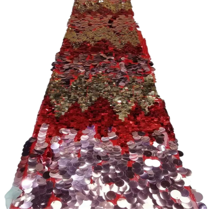 

Красная французская фототкань с вышивкой, 5 ярдов, африканская кружевная ткань для свадьбы