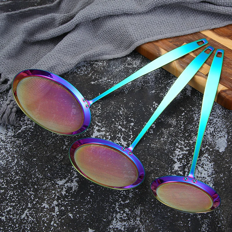 

Stainless Steel Colander Wire Fine Mesh Sieve Oil Strainer Flour Sifter DIY Kitchen Tools For Filtering Food Kitchen Accessories