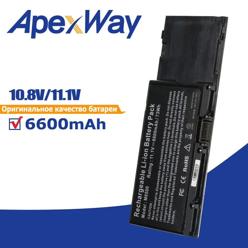 Аккумулятор Apexway 312-0873 C565C KR854 8M039 DW842 для ноутбука Dell Precision M6400 M6500 11,1 В 6600 мАч/73 Вт/ч Аккумулятор Apexway 312-0873 C565C KR854 8M039 DW842 для ноутбука Dell Precision M6400 M6500 11,1 В 6600 мАч/73 Вт/ч