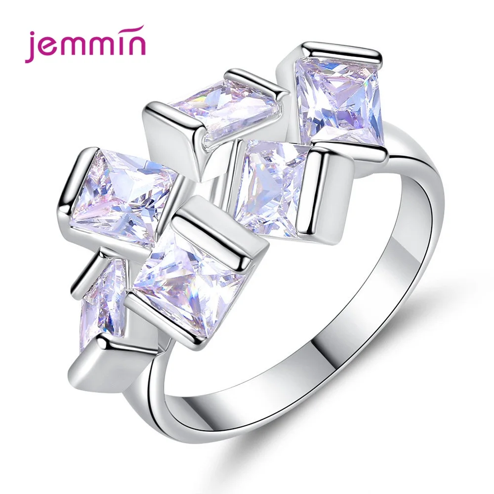 Ретро 925 стерлингового серебра с украшением в виде кристаллов кольца со стразами