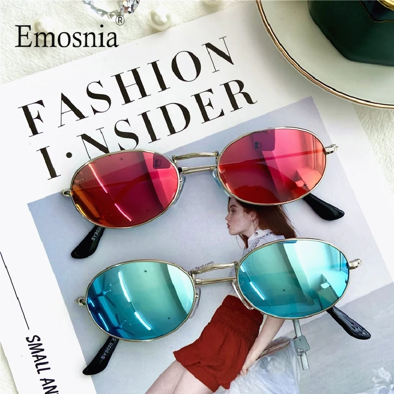 Vintage Small Round Sunglasses For Women 2020 Fashion Red Mirror Shades Sun Glasses Men Luxury Brand Designer Eyeware Female