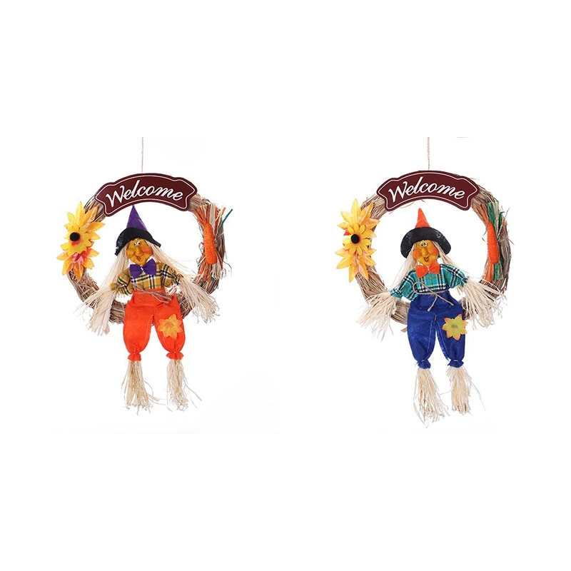 1 шт. большой декоративный реквизит на Хэллоуин венок чучело кулон ведьма кольцо