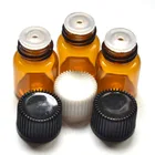 10 шт.лот маленькая 2 мл янтарная стеклянная бутылка для масла с редуктором с отверстием и крышкой маленькая Эфирная мини-бутылка стеклянные флаконы