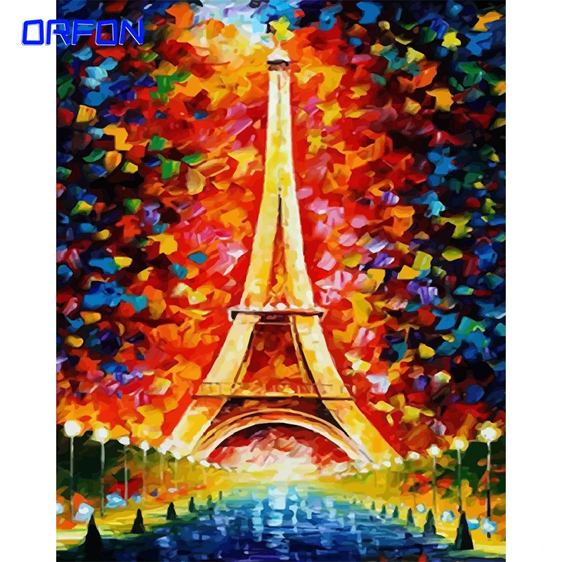 ORFON 60x75 см картина маслом по номерам Париж Пейзаж фотографии бескаркасные DIY