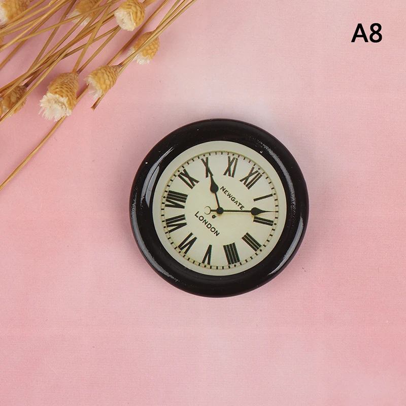 1PCS 1:12 миниатюрные настенные часы для кукольного домика из смолы, миниатюрный кукольный домик, аксессуары для домашнего декора, игрушка для ролевых игр, мебель, игрушка - Цвет: 1PCS
