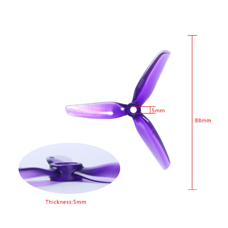 

6Pair HQ Durable Prop 4X3X3 4Inch 3-Bladed Propeller Blade Paddle Airscrew Windstick for Freestyle FPV Racing RC Drone Toys Part
