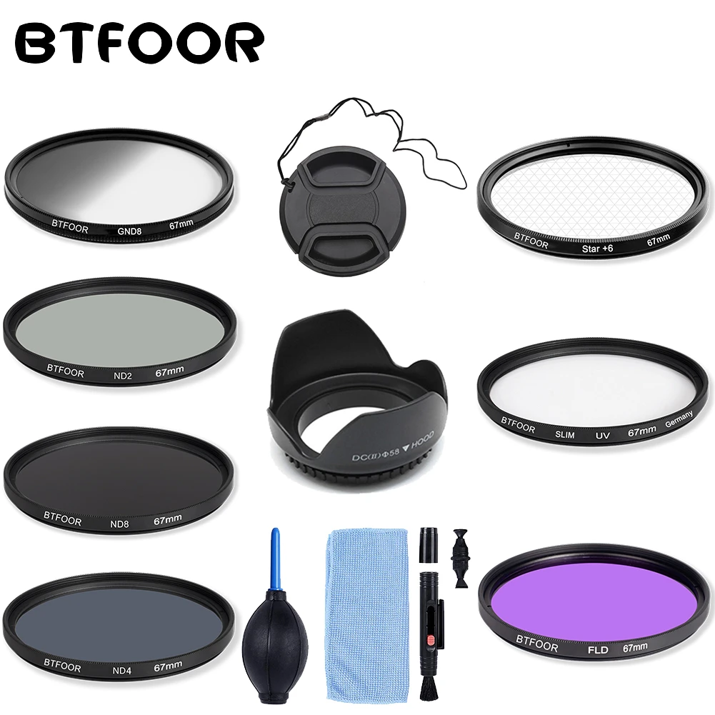 Градиентный фильтр BTFOOR Gnd Star Uv Nd 49 52 55 58 67 72 77 82 мм для объектива камеры Canon M50 T6 600d Nikon