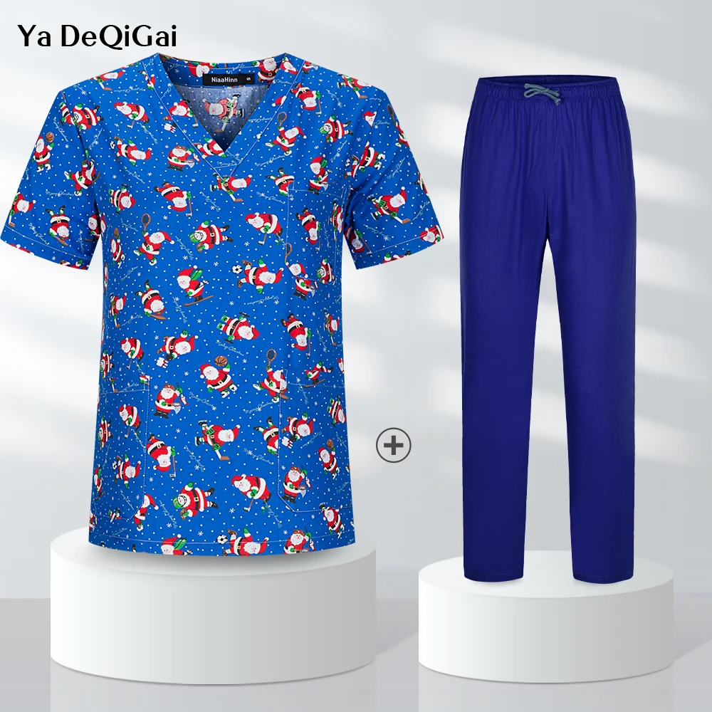 

Hospital Working Cartoon Printing Scrubs Tops Pet Grooming Workwear Uniform Beauty Salon Workwear Cotton Health Service Costume