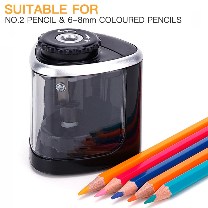 

Electric Pencil Sharpener School Student Stationery Rotary Safe Auto Two Double Holes 2 in 1 Touch Switch Pencil Sharpener