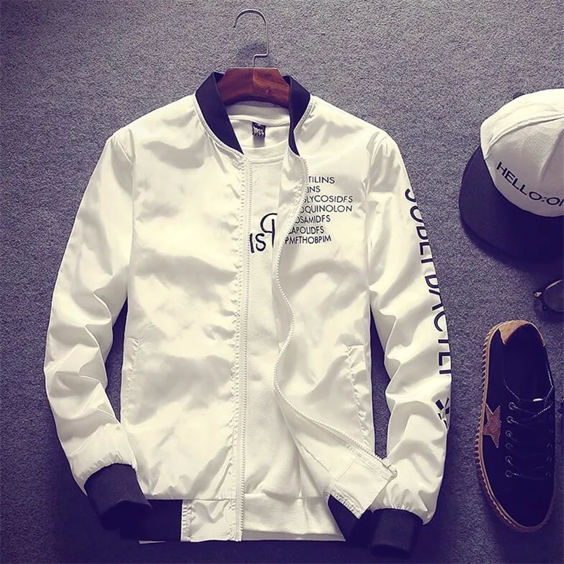 Новая куртка-бомбер для мужчин пилот с алфавитом тонкий ветровка куртка Бомбер