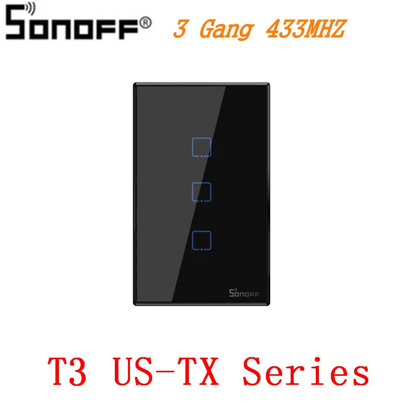 Sonoff T1 T2 T3 Wifi настенный переключатель беспроводной дистанционный светильник-реле приложение сенсорное управление Wifi умный переключатель работа с Google Home Alexa