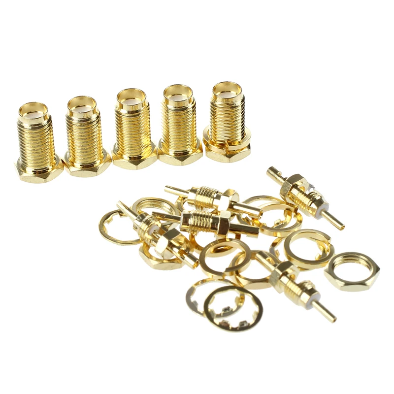 5 шт. SMA женские гайки переборка обжимные прямые RF коаксиальные соединители