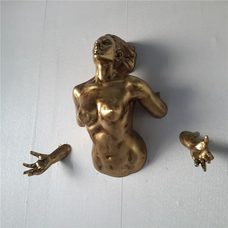 

Sculpture artwork through the wall beauty girl figure wall wall decor bar beauty salon health hall background wall decoration