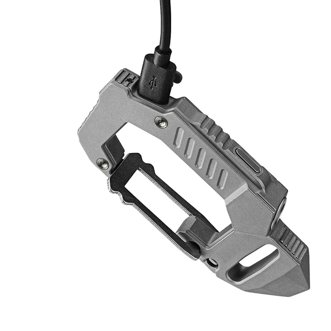 Jual FL10 Titanium EDC Carabiner Outdoor Survival Multifungsi Penerangan Senter EDC Alat Pembuka Botol