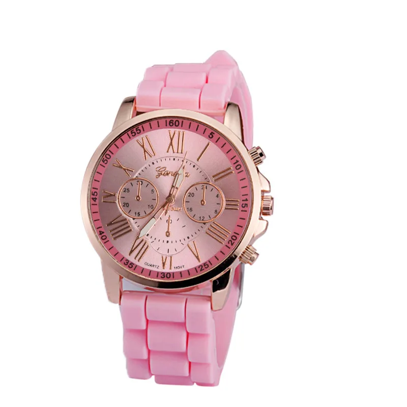 

Geneva Women Roman Numerals Silicone Jelly Gel Quartz Analog Wrist Watch montre femme relojes para mujer