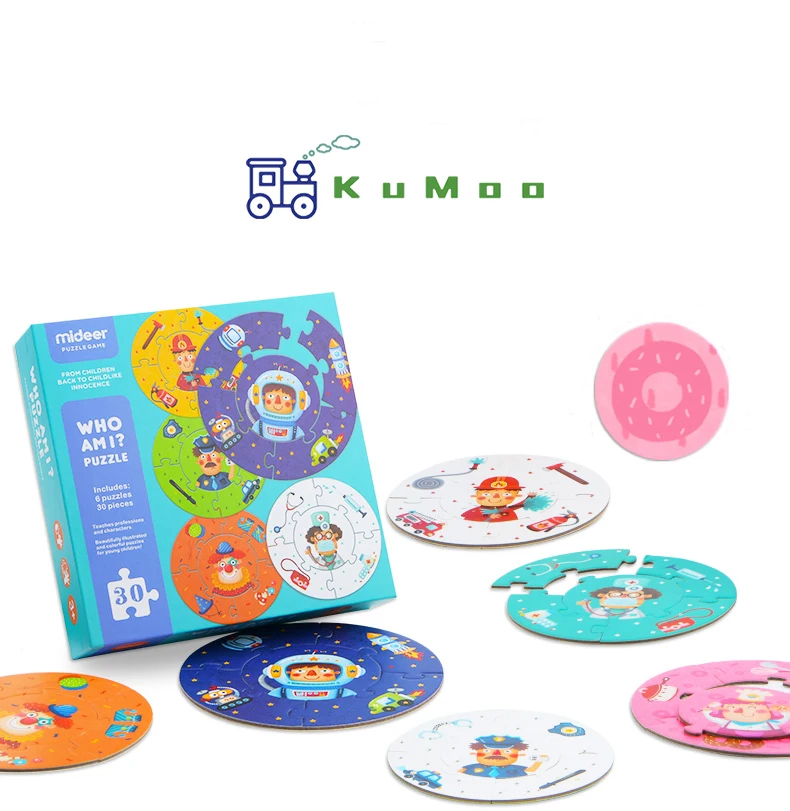 Mideer детская двухсторонняя бумажная головоломка игрушки кто я Игра Головоломка