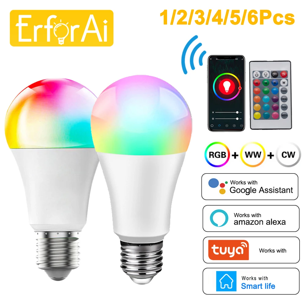 Умная лампа с Wi Fi 15 Вт 18 E27 RGB + белая светодиодная регулируемой яркостью волшебная