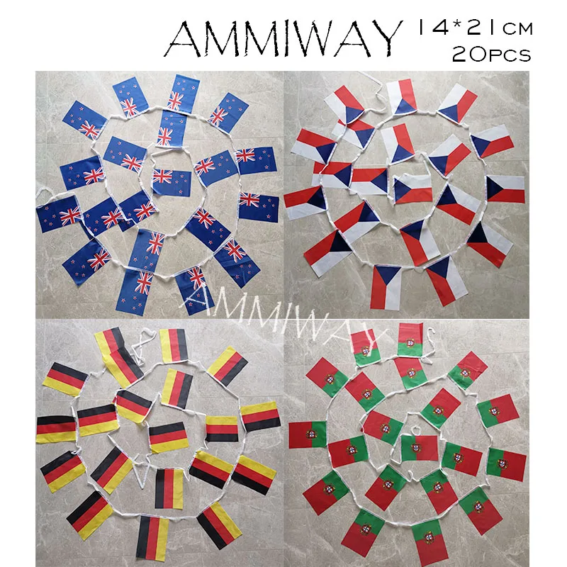 AMMIWAY 14x21 см 20 шт. Новая Зеландия Чехия заказной полиэфирный флаг германия