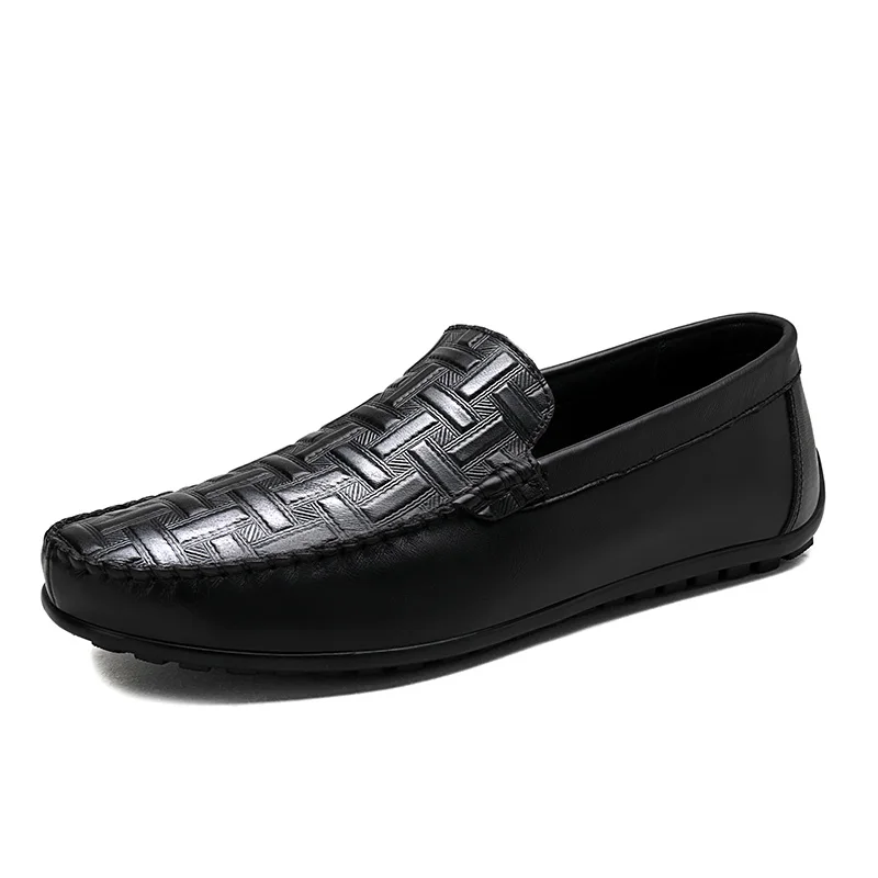 

Spring Autumn Hot Sale Loafers Men's Lightweight Non-slip mens loafers shoes luxury size 38-46 Split Leather Breathable
