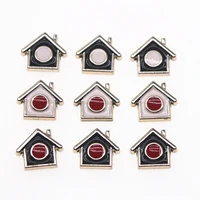 50pcs 11x13mm blackwhitered small house flatback delicate round buttons home garden crafts scrapbooking diy crafts