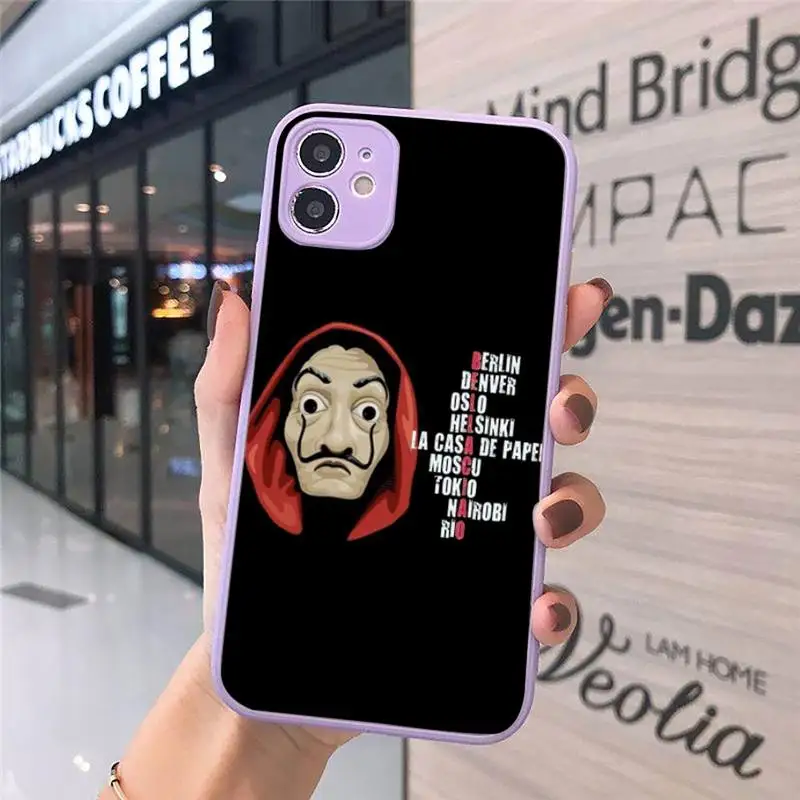 

Money Heist House Of Paper horror Phone Cases Matte Transparent for iPhone 7 8 11 12 s mini pro X XS XR MAX Plus cover funda