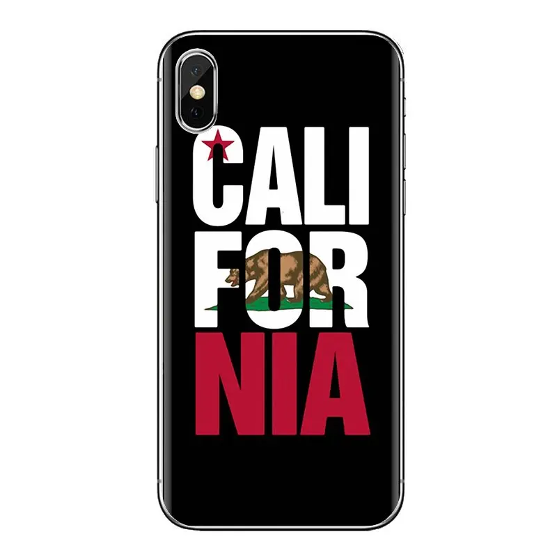 Transparent TPU Cases Flag of California Republic Bear For Samsung Galaxy S3 S4 S5 Mini S6 S7 Edge S8 S9 S10 Plus Note 3 4 5 8 9 |