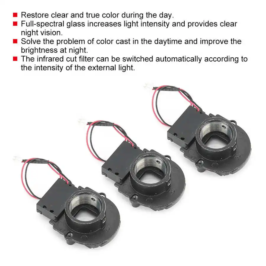 

Lens Mount Lens Switcher 3pcs Camera IR-CUT Filter Day Night Switch 3MP Lens Mount CCTV Accessories IR CUT Filter