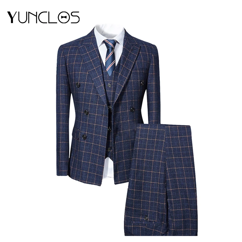 3 шт. мужские классические деловые костюмы в горошек | Мужская одежда