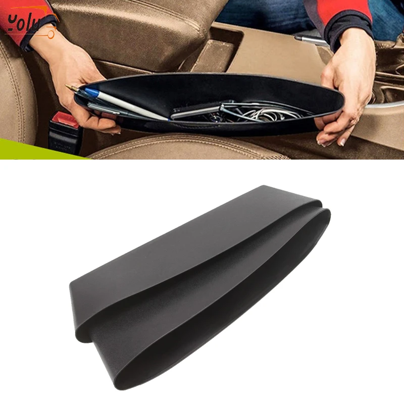 

YOLU 2Pcs Black Car Storage Bag Box Seat Pocket Organizer Car Seat Pocket Catcher Organizer Leak-Proof Storage Box