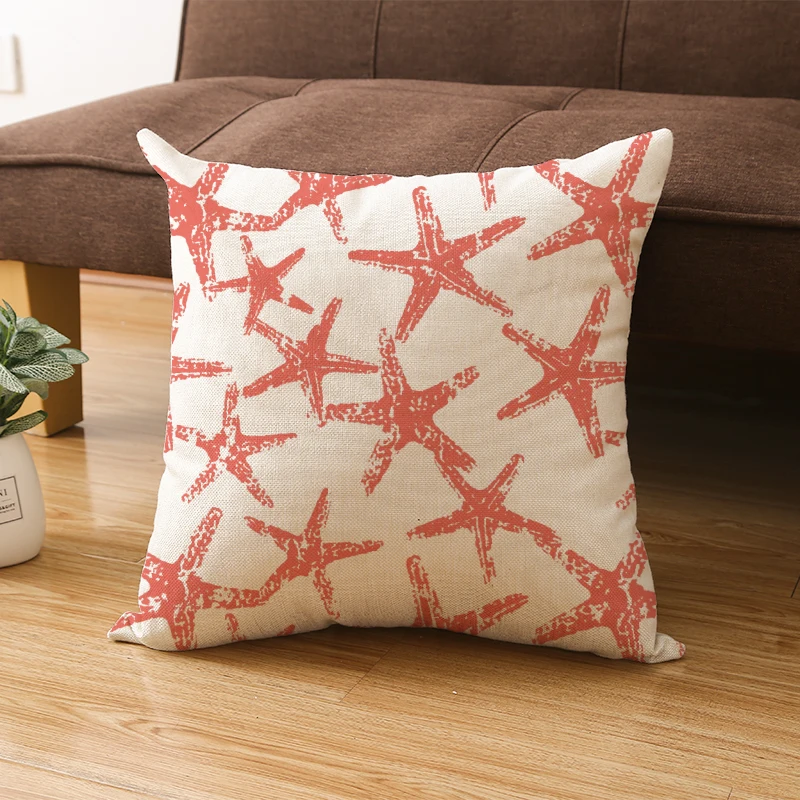 Пользовательская декоративная наволочка Розовая белая линия льняная хлопковая